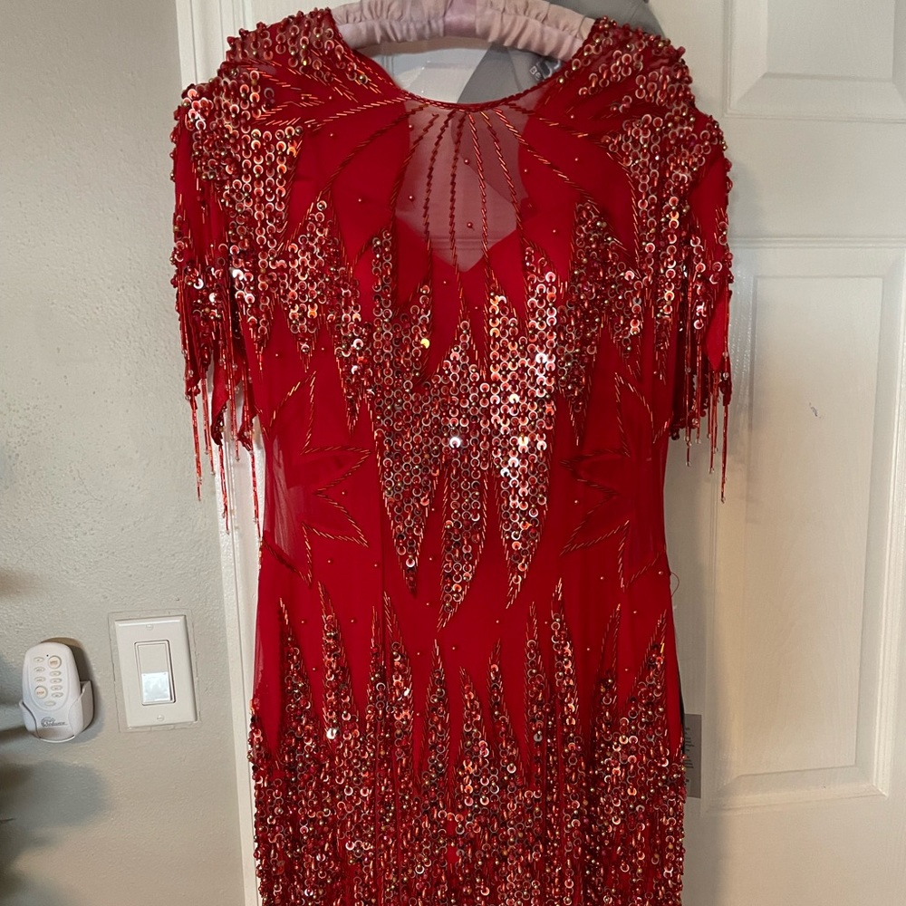 Get ready for the holidays and Dazzle everyone in this elegant red dress!!